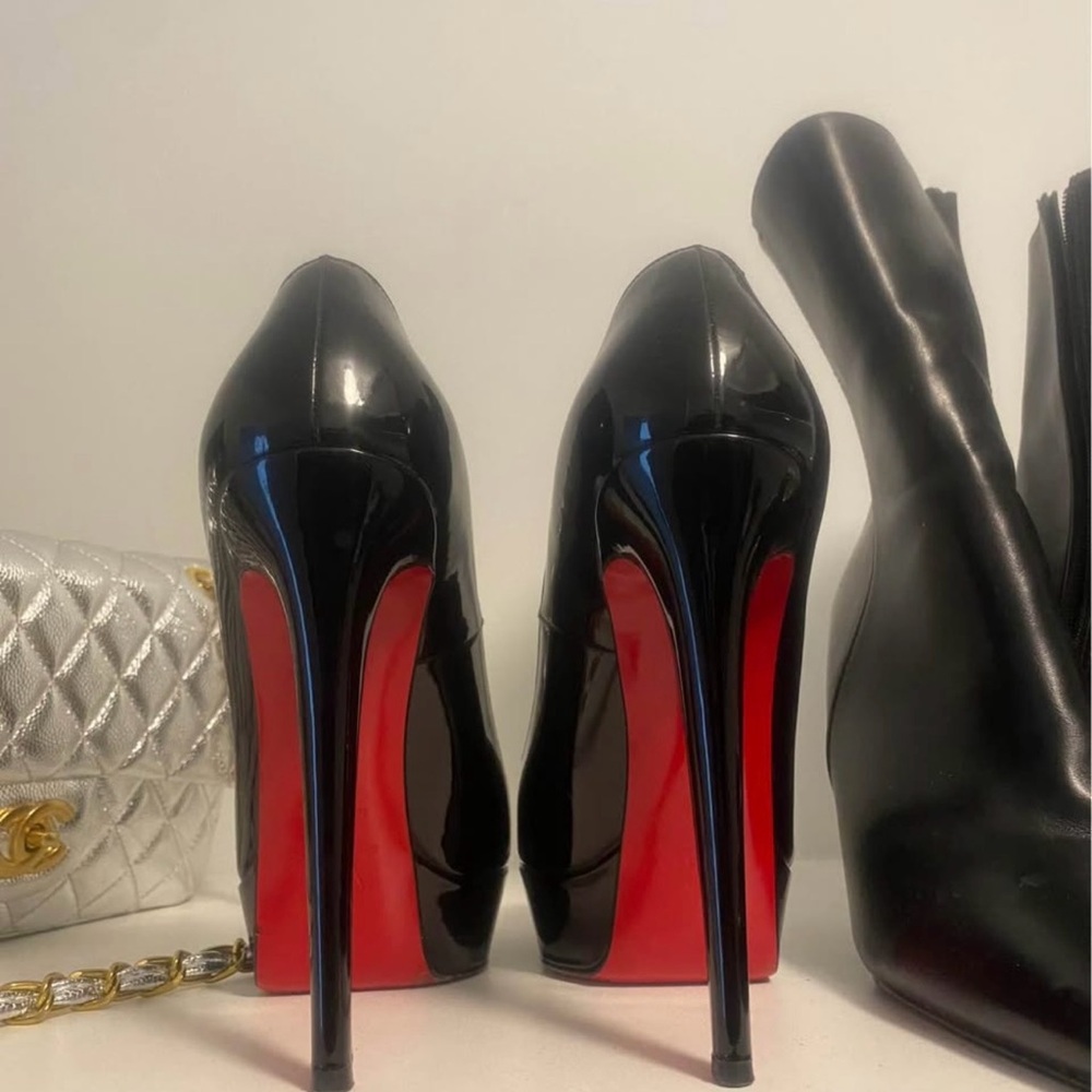 Black and Red High Heel Pumps